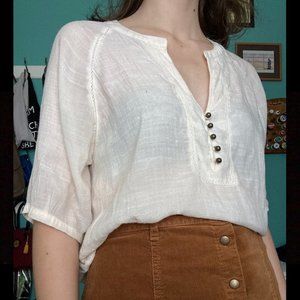 Forever 21 Linen Look Sheer Blouse